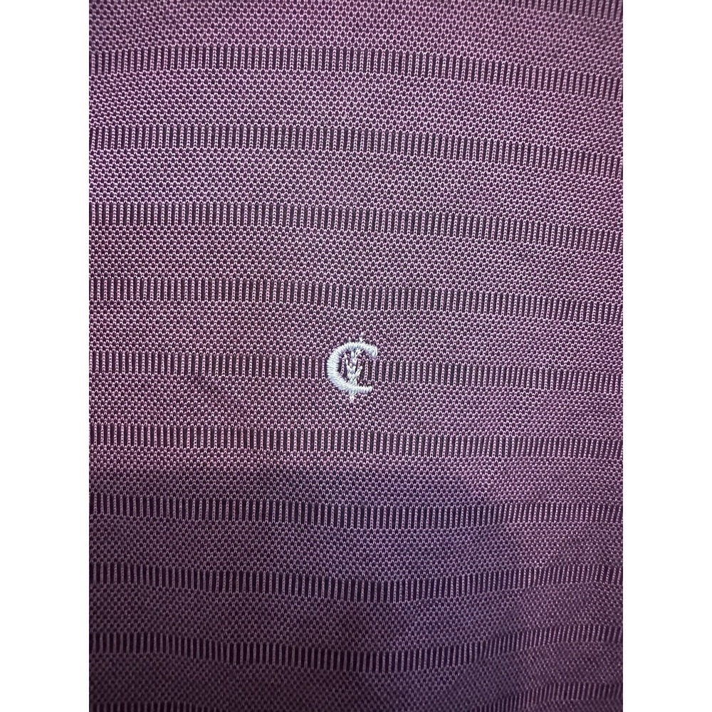 Criquet Purple Hidden Stripe Long Sleeve Polo Shirt Pima Cotton Blend M - Picture 2 of 5
